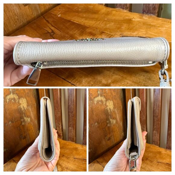 ๐ Tory Burch Britten Grey Leather Tote + Matching Wallet - Picture 14 of 16